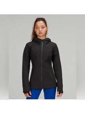 Lululemon Cross Chill Womens Jacket Black RepelShell Full Zip Size 6